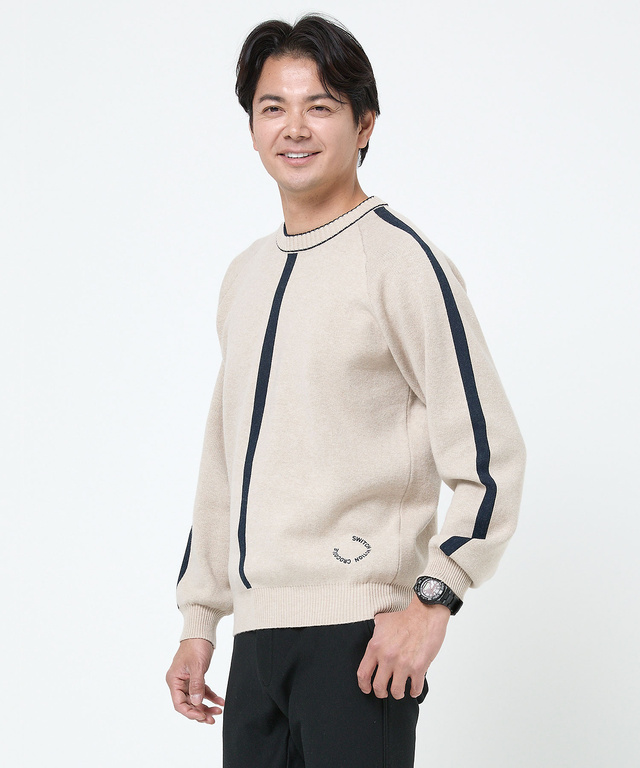 ウールブレンド ジャカード  ニット 【手洗いOK】