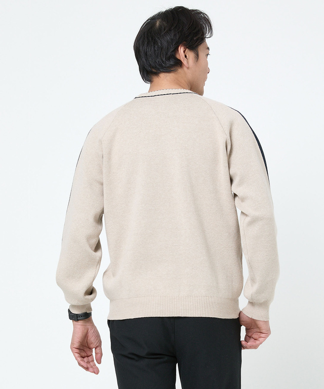 ウールブレンド ジャカード  ニット 【手洗いOK】