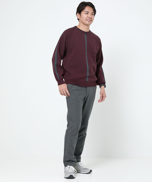 ウールブレンド ジャカード  ニット 【手洗いOK】