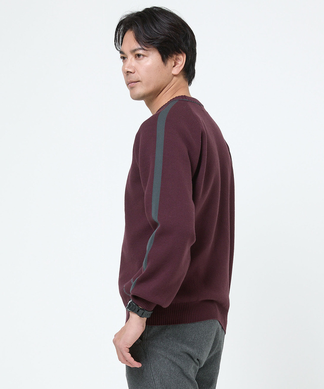 ウールブレンド ジャカード  ニット 【手洗いOK】