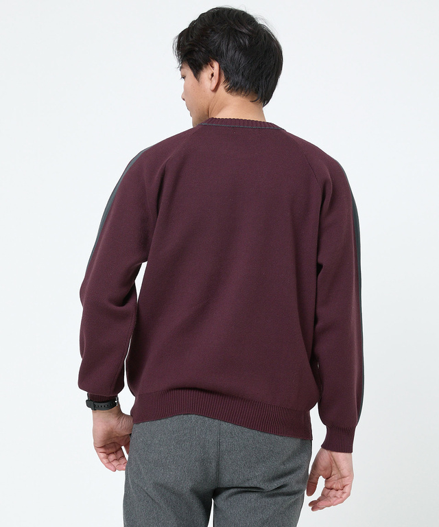 ウールブレンド ジャカード  ニット 【手洗いOK】