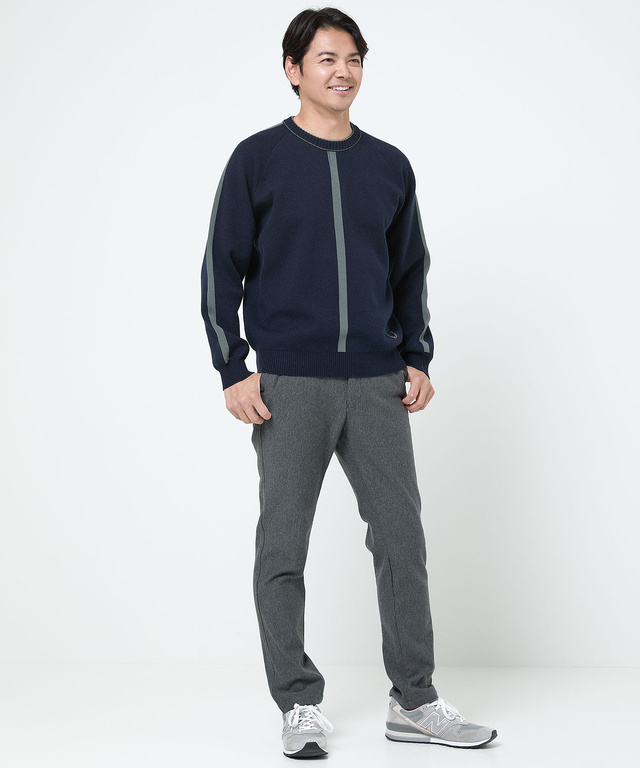 ウールブレンド ジャカード  ニット 【手洗いOK】