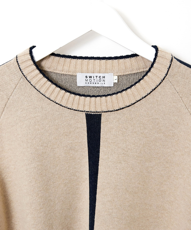 ウールブレンド ジャカード  ニット 【手洗いOK】