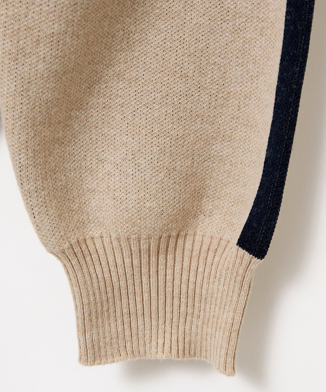 ウールブレンド ジャカード  ニット 【手洗いOK】