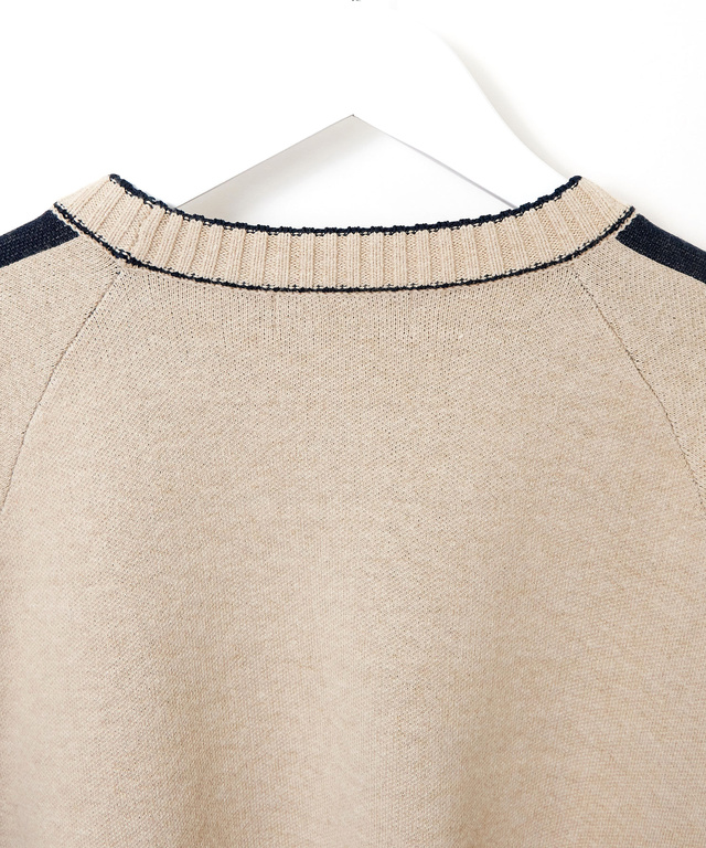 ウールブレンド ジャカード  ニット 【手洗いOK】