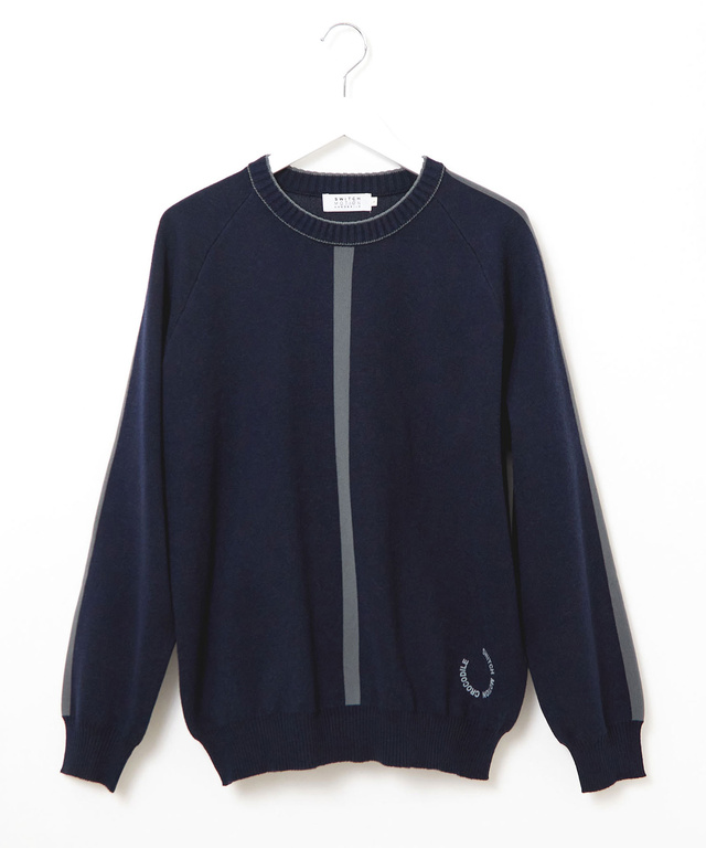 ウールブレンド ジャカード  ニット 【手洗いOK】