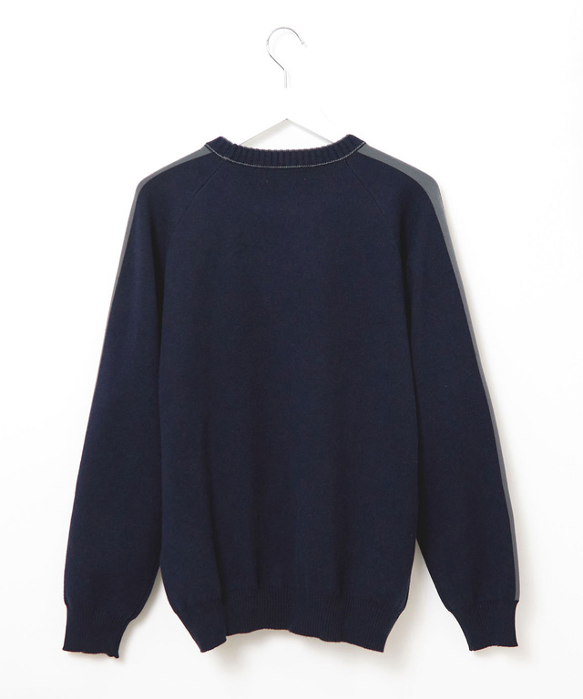 ウールブレンド ジャカード  ニット 【手洗いOK】