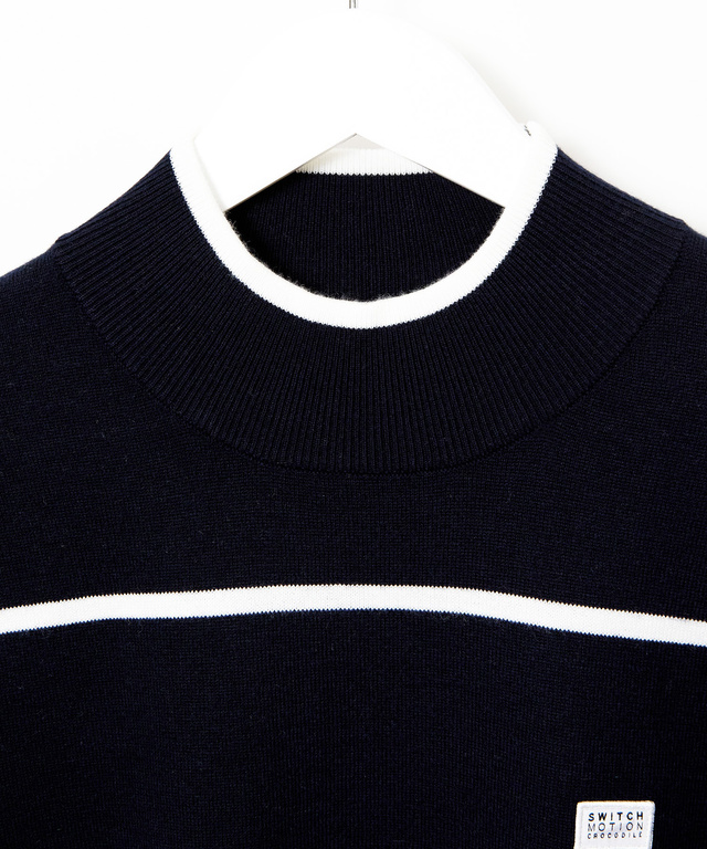 ウールブレンド 細ボーダー柄 ニット【手洗いOK】