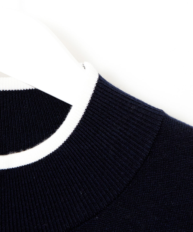 ウールブレンド 細ボーダー柄 ニット【手洗いOK】