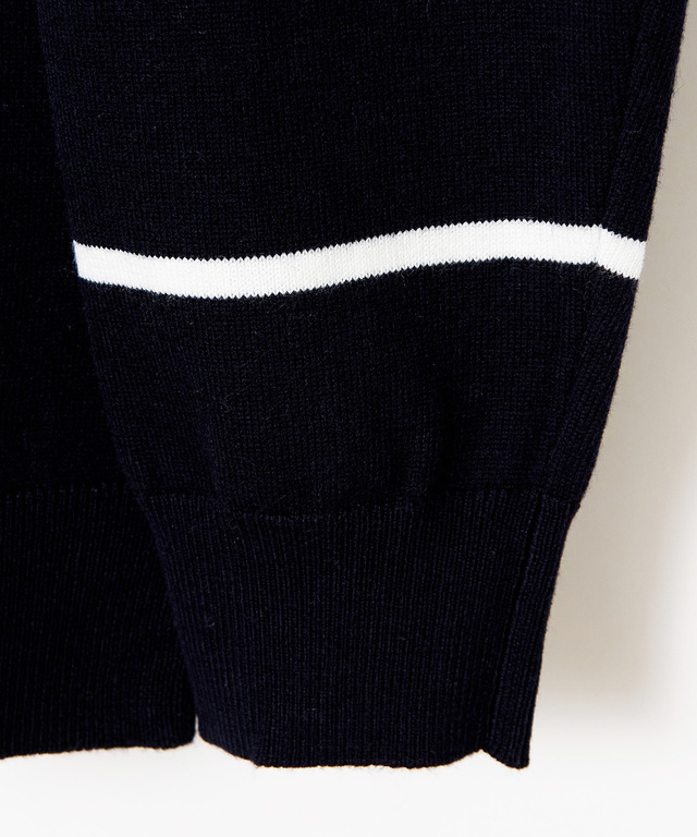 ウールブレンド 細ボーダー柄 ニット【手洗いOK】