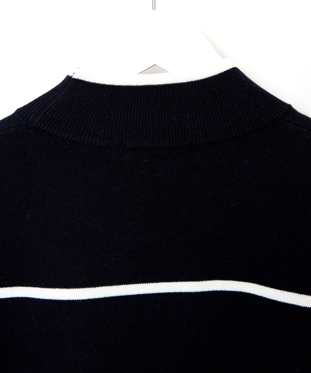 ウールブレンド 細ボーダー柄 ニット【手洗いOK】