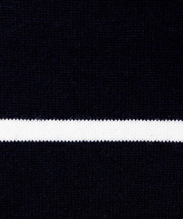 ウールブレンド 細ボーダー柄 ニット【手洗いOK】