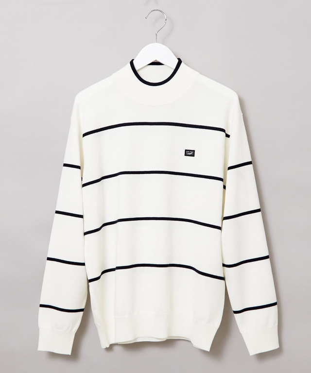 ウールブレンド 細ボーダー柄 ニット【手洗いOK】