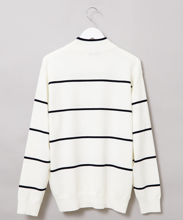 ウールブレンド 細ボーダー柄 ニット【手洗いOK】