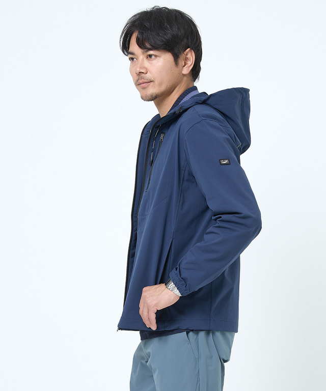 フード付き ストレッチ ジップパーカー【手洗いOK】