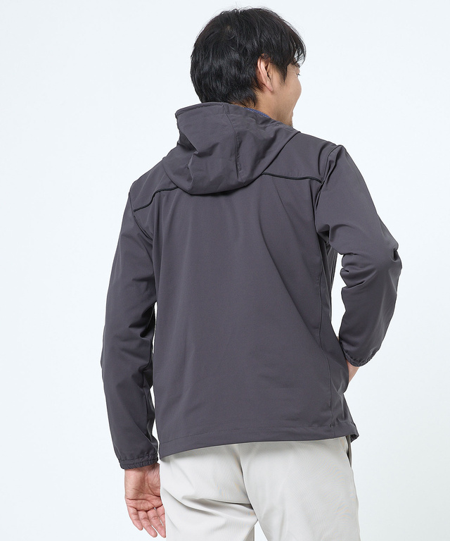 フード付き ストレッチ ジップパーカー【手洗いOK】