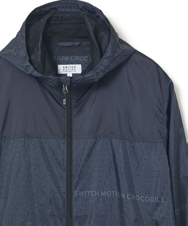 フード付き プリント切り替え ブルゾン