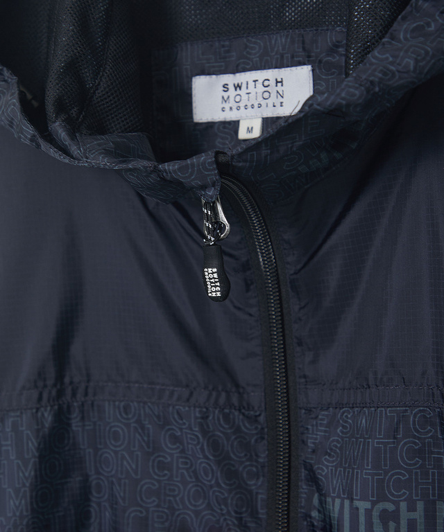 フード付き プリント切り替え ブルゾン