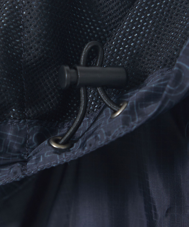 フード付き プリント切り替え ブルゾン