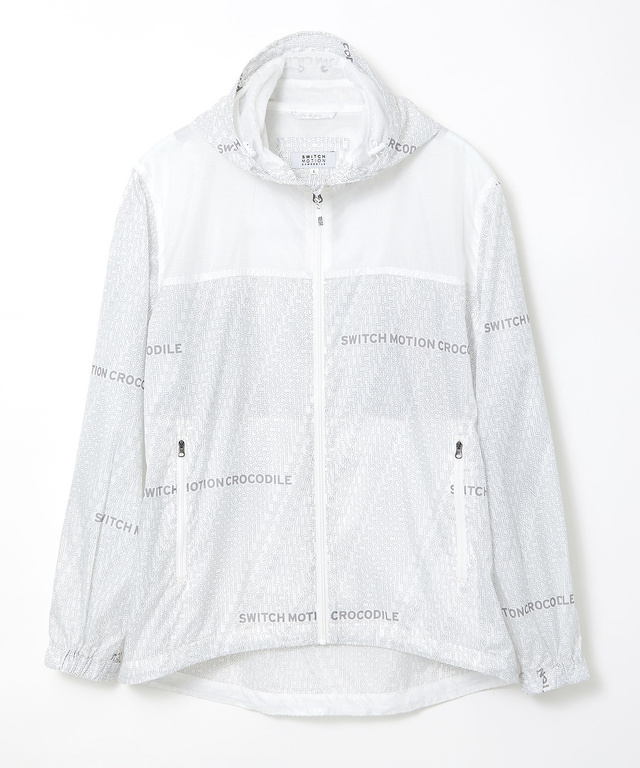 フード付き プリント切り替え ブルゾン