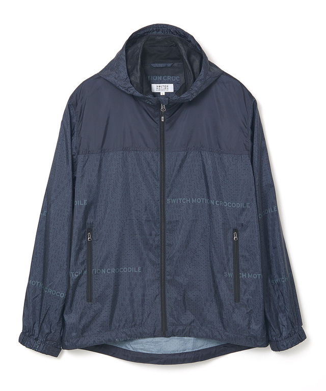 フード付き プリント切り替え ブルゾン