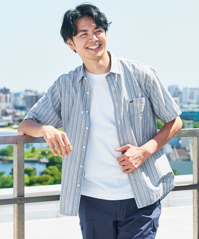 【6/1読売新聞掲載】ストライプ シャツ【吸汗速乾】