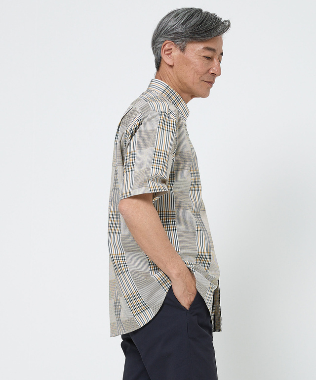 カットドビー チェック シャツ【吸汗速乾】