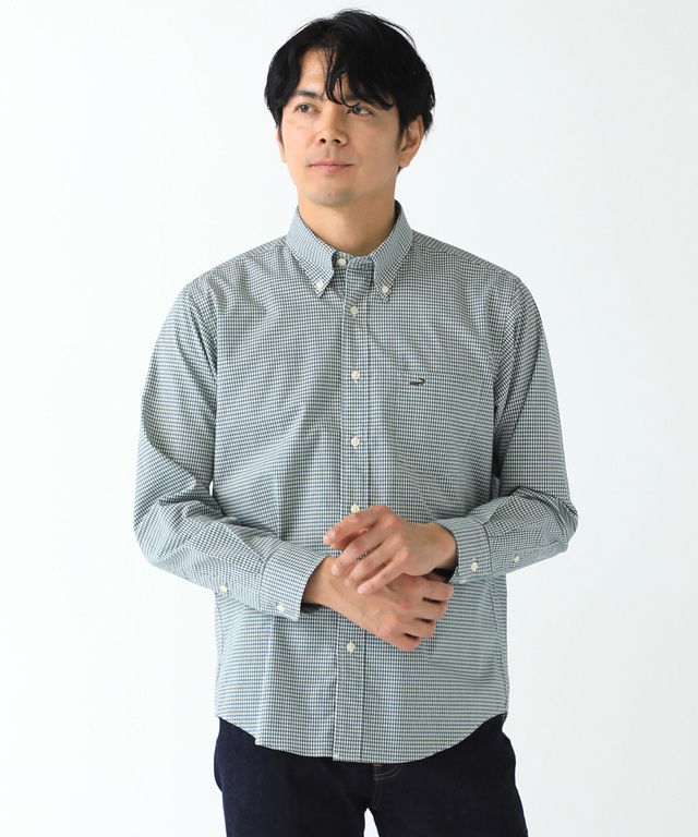 ストレッチ ギンガムチェック シャツ【日本製生地】
