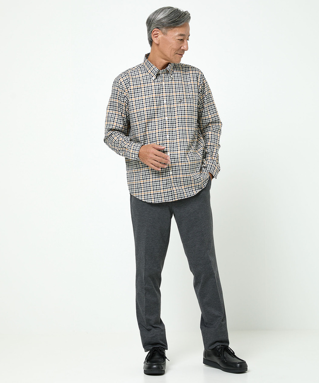 クロコダイルタータン ノンアイロン シャツ