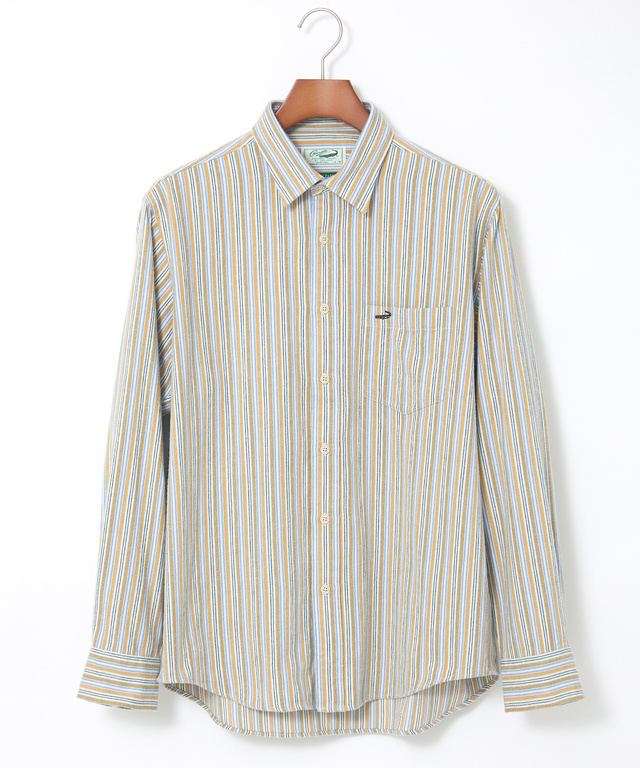 ストライプ柄 シャギ―加工 シャツ