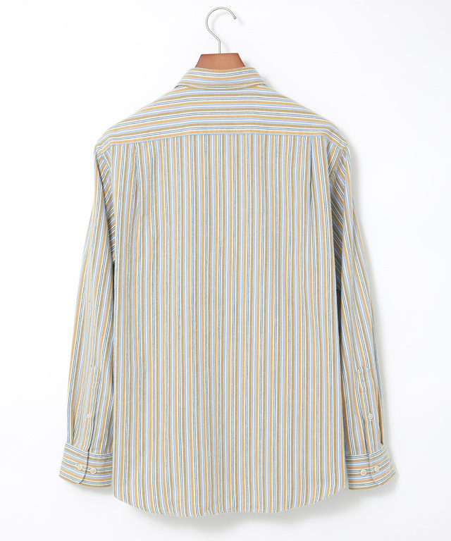 ストライプ柄 シャギ―加工 シャツ