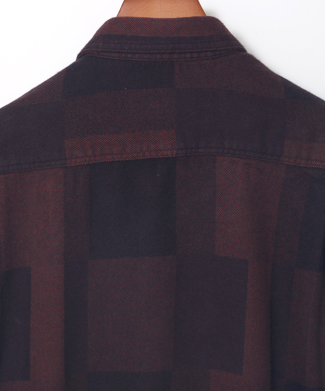 微起毛 昼夜織り デザイン シャツ