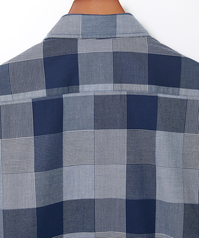 ピケ 昼夜織り チェック柄 シャツ