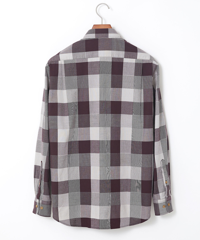 ピケ 昼夜織り チェック柄 シャツ