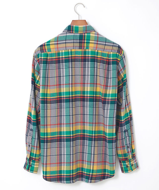 杢調 チェック柄 シャツ