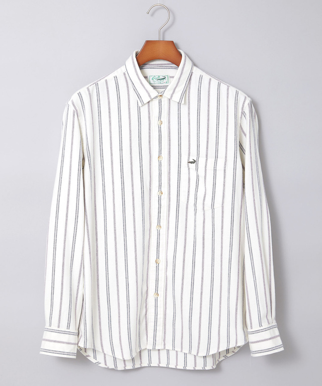 起毛 ストライプ柄 シャツ