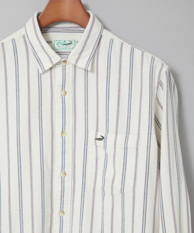 起毛 ストライプ柄 シャツ