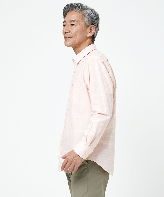 ドビー素材 チェック柄 シャツ