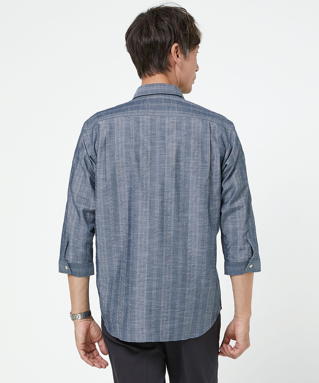 ソアロン 無地 七分袖 シャツ【接触冷感】【JAPAN FABRIC】