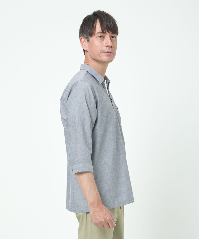 カプリ スキッパー襟 七分袖 シャツ【吸汗速乾】【シワになりにくい】