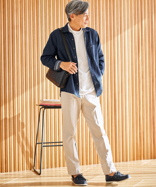 リバーシブル ストライプ柄 シャツ