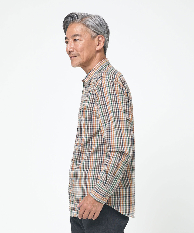 ピケ起毛 チェック柄 シャツ