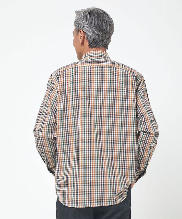 ピケ起毛 チェック柄 シャツ