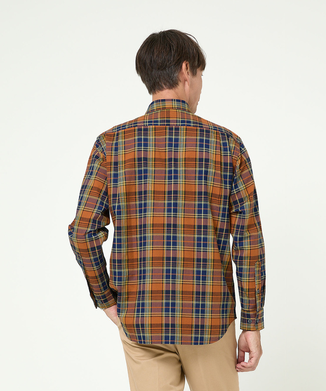 インディゴ糸 チェック柄 シャツ