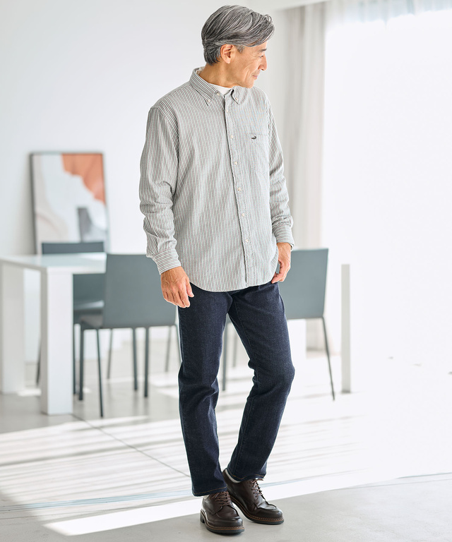 オックスフォード ストライプ柄 シャツ