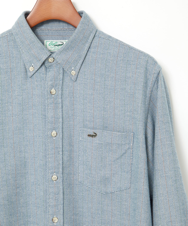 シルクブレンド ラインデザイン シャツ