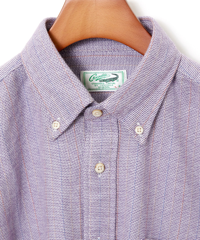 シルクブレンド ラインデザイン シャツ