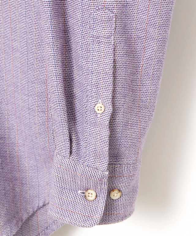 シルクブレンド ラインデザイン シャツ