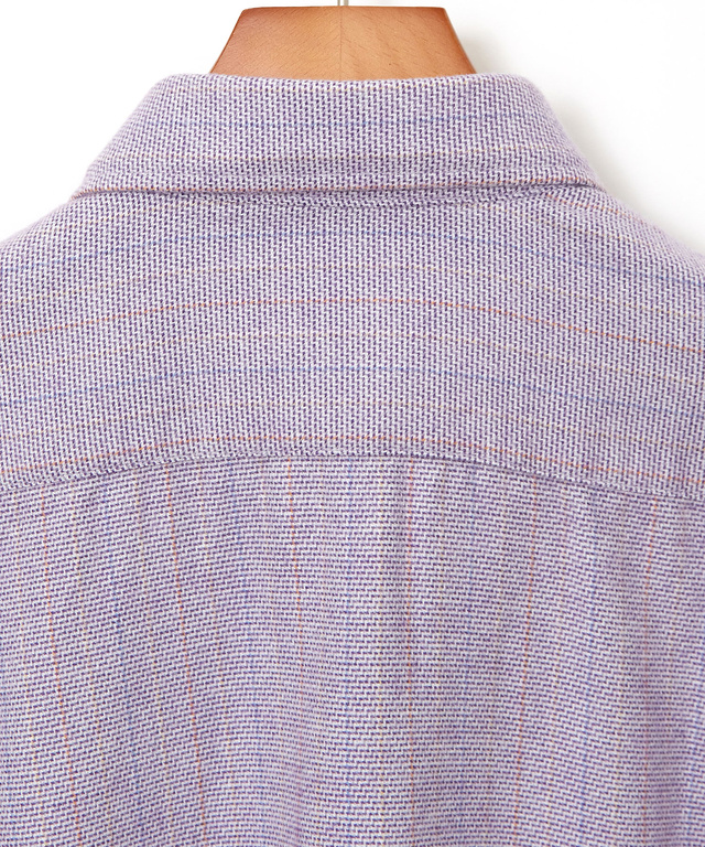 シルクブレンド ラインデザイン シャツ