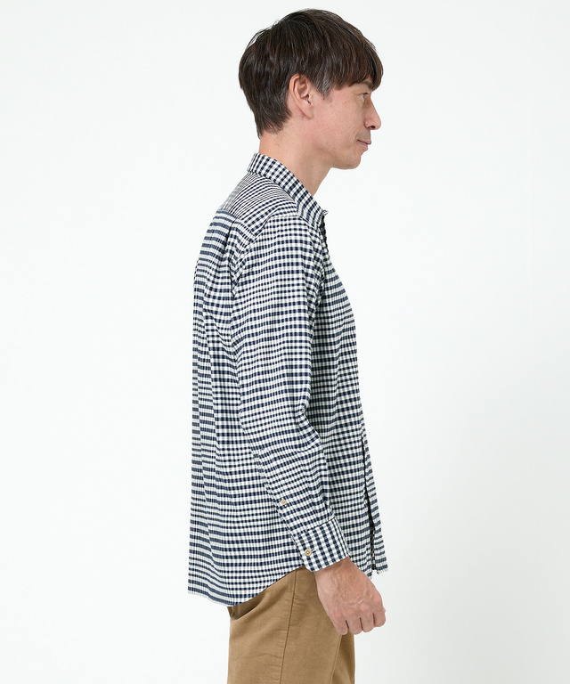 ギンガムチェック柄 レギュラーカラー シャツ